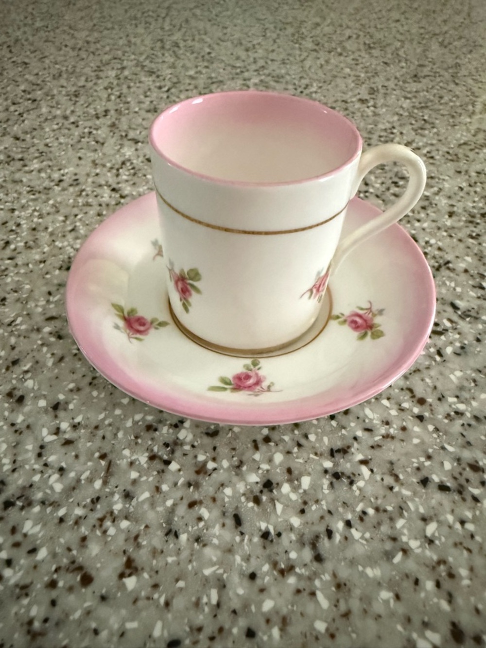 Royal Stafford White British bone china, Teacup-Saucer set with Gold trim